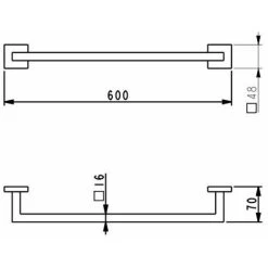 Bathroom WC Towel Rail Chrome Square Wall Mounted Stylish Modern 9 Bathroom WC Towel Rail Chrome Square Wall Mounted Stylish Modern -Comfort Bathroom Store 18080998 4