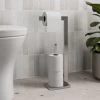 Bathroom WC Square Floor Standing Chrome Toilet Roll Holder Modern Storage Tidy -Comfort Bathroom Store 18081011 1