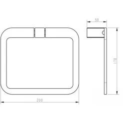Bathroom WC Towel Ring Black Square Wall Mounted Stylish Modern -Comfort Bathroom Store 18081013 4