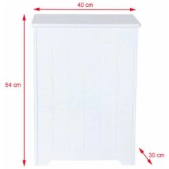 Pendeen White Wooden Laundry Cabinet // Scandinavian-inspired Storage Bin For Bathroom Or Bedroom -Comfort Bathroom Store 18248064 4