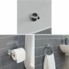 Bathroom Set Robe Hook Towel Ring Toilet Roll Holder Chrome Round Wall Mounted -Comfort Bathroom Store 18265478 1