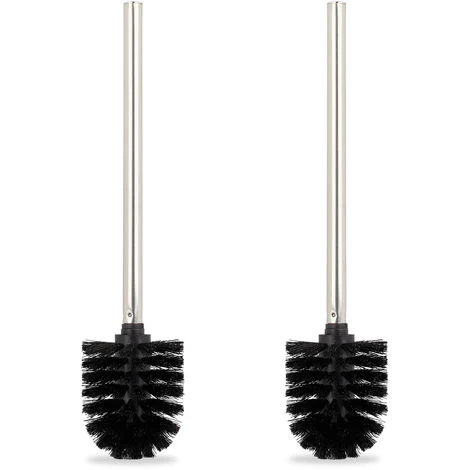 Relaxdays Toilet Brush, Set Of 2, Loo Brushes, WC, Removable Head, Bristles, No Holder Included Black 36 X 8 Cm, Black 3 Relaxdays Toilet Brush, Set Of 2, Loo Brushes, WC, Removable Head, Bristles, No Holder Included Black 36 X 8 Cm, Black
