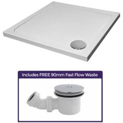 Modern Square 800 X 800 Shower Tray For Wetroom Stone Resin With Waste Plug