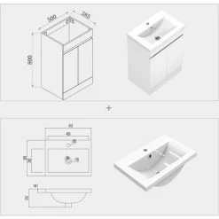 500mm Modern White Freestanding Bathroom Sink And Cabinet Vanity Unit Doors 11 500mm Modern White Freestanding Bathroom Sink And Cabinet Vanity Unit Doors -Comfort Bathroom Store 18443112 5