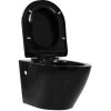 Wall Hung Rimless Toilet Ceramic Black VidaXL -Comfort Bathroom Store 18455952 1