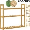 Freestanding Wooden Bamboo Rack 3 Tier Height-adjustable 54x60x15cm Bathroom Living Room Kitchen Wood -Comfort Bathroom Store 18456694 1