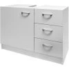 Under Sink Cabinet Base 3 Drawers + 1 Large Door Practical Vanity Unit White -Comfort Bathroom Store 18456813 1