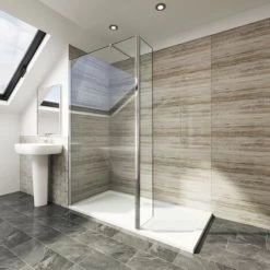 Elegant 1000mm Walk In Shower Screen Tougheded Safety Wet Room With 300mm Flipper Panel -Comfort Bathroom Store 18459111 5