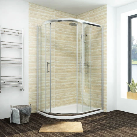 ELEGANT 1200 X 800 Mm Left Quadrant Shower Enclosure Sliding Glass Cubicle Door With Tray + Waste 4 ELEGANT 1200 X 800 Mm Left Quadrant Shower Enclosure Sliding Glass Cubicle Door With Tray + Waste - Image 2