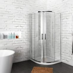 ELEGANT 800 X 800 Mm Quadrant Shower Cubicle Enclosure Sliding Door Easy Clean Glass