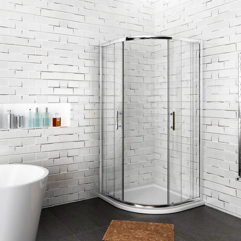 ELEGANT 900x900mm Quadrant Shower Enclosure 6mm Easy Clean Glass Sliding Door With Bar Handles 4 ELEGANT 900x900mm Quadrant Shower Enclosure 6mm Easy Clean Glass Sliding Door With Bar Handles - Image 2