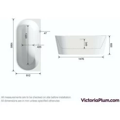 Mode Cooper Back To Wall Freestanding Bath 1700 X 800 -Comfort Bathroom Store 18640846 3