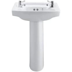 Armitage Shanks Royalex Basin With Full Pedestal 510mm Wide - 2 Tap Hole