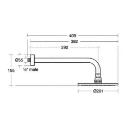 Ideal Standard Idealrain M1 Shower Head 200mm Diameter - Chrome -Comfort Bathroom Store 18731631 2