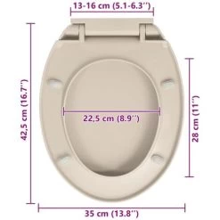 Soft-Close Toilet Seat Apricot Oval VidaXL -Comfort Bathroom Store 19313662 3