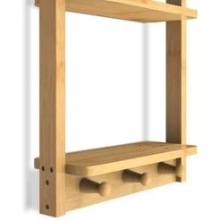 Casaria Shower Shelf Bamboo Hanging Shelves Organizer Caddy 3 Tiers Storage 70x28,5x10 Cm -Comfort Bathroom Store 19346669 5