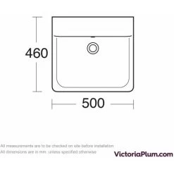 Ideal Standard Concept Cube 1 Tap Hole Wall Hung Basin 500mm -Comfort Bathroom Store 19857112 3