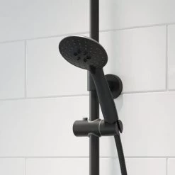 Bathroom Thermostatic Mixer Shower Set Round Matte Black Twin Head Exposed Valve -Comfort Bathroom Store 19887319 5