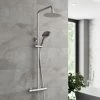 Merano Thermostatic Twin Head Mixer Shower Set Round Bar Chrome Exposed Valve -Comfort Bathroom Store 19887325 1