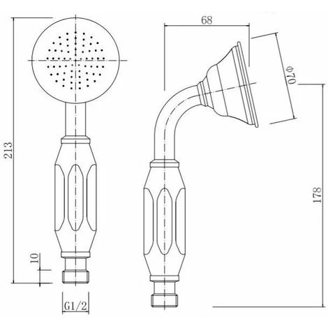 Bathroom Round Shower Handset Head Chrome Ceramic Traditional 70mm 4 Bathroom Round Shower Handset Head Chrome Ceramic Traditional 70mm - Image 2