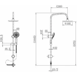 Round Shower Riser Kit Chrome Dual Shower Heads Adjustable Overhead Bathroom -Comfort Bathroom Store 20180295 3