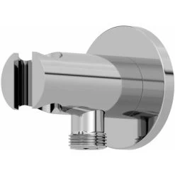 Bathroom Round Water Outlet Handset Holder Shower Chrome