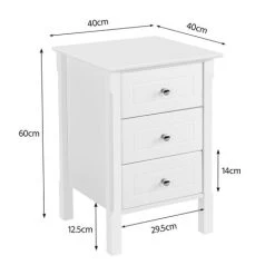 Yaheetech 3 Drawers Side Table End Table For Living Room/Hallway, White 9 Yaheetech 3 Drawers Side Table End Table For Living Room/Hallway, White -Comfort Bathroom Store 20228174 3