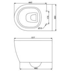 Bathroom Modern Wall Hung Toilet Pan Round WC Soft Close Toilet Seat White -Comfort Bathroom Store 20328913 4