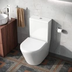 Modern Rimless Close Coupled Toilet Ceramic With Soft Closing Seat White Magus -Comfort Bathroom Store 20486722 3