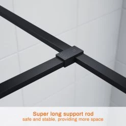 ELEGANT 1000mm Walk In Shower Door Stain Black 8mm Safety Tempered Glass Bathroom Open Entry Shower Screen Reversible -Comfort Bathroom Store 21538561 4