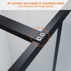 ELEGANT Stain Black 900mm Walk In Shower Door 8mm Safety Tempered Glass Bathroom Open Entry Shower Screen Reversible Shower Cubicle -Comfort Bathroom Store 21538632 2