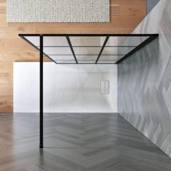 ELEGANT Stain Black 900mm Walk In Shower Door 8mm Safety Tempered Glass Bathroom Open Entry Shower Screen Reversible Shower Cubicle -Comfort Bathroom Store 21538632 4