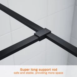 ELEGANT Stain Black 900mm Walk In Shower Door 8mm Safety Tempered Glass Bathroom Open Entry Shower Screen Reversible Shower Cubicle -Comfort Bathroom Store 21538632 5