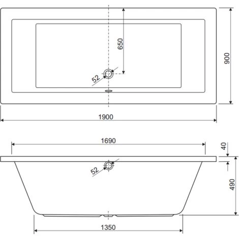 Synergy Berg Cubic 1700 X 700mm No Tap Holes Standard Finish Double Ended Bath 5 Synergy Berg Cubic 1700 X 700mm No Tap Holes Standard Finish Double Ended Bath - Image 3
