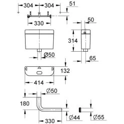 Grohe 37762SH0 Adagio Concealed Cistern 6L White -Comfort Bathroom Store 22296688 3