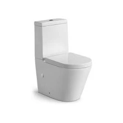 Rimless Close Coupled Modern Toilet - With Soft Close Seat (Fully Back To Wall) -Comfort Bathroom Store 22297729 3