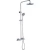Round Thermostatic Cool Touch Chrome Plated Full Shower Kit -Comfort Bathroom Store 22297828 1