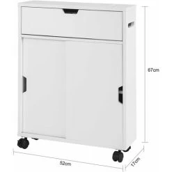 SoBuy Bathroom Cabinet Storage Shelf On Wheels, Bathroom Toilet Paper Storage Cabinet,BZR31-W -Comfort Bathroom Store 22406980 3