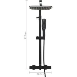 Dual Head Shower Set With Mixer And Hose Black VidaXL -Comfort Bathroom Store 22866680 3