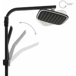 Dual Head Shower Set With Mixer And Hose Black VidaXL -Comfort Bathroom Store 22866680 5