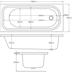 Modern 1500mm No Tap Hole Bath - By Voda Design 7 Modern 1500mm No Tap Hole Bath - By Voda Design -Comfort Bathroom Store 23086841 2