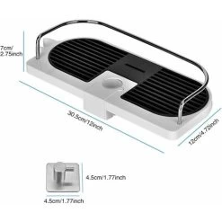 Shower Caddy, Adjustable Bathroom Shelf Organizer Rack Detachable Holder For Storing Soap Lotion Shampoo Soap Dish Towels Hooks, NO Drilling Wall Mounted -Comfort Bathroom Store 23409181 3