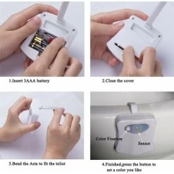 Toilet Night Light Motion Activated , Two Modes With 8 Color Changing, Sensor LED Washroom Night Light Fits Any Toilet -Comfort Bathroom Store 23436885 5