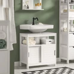 SoBuy White Under Sink Bathroom Storage Cabinet,FRG128-II-W -Comfort Bathroom Store 23506939 3