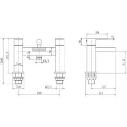 Modern Waterfall Shower Bath Mixer Tap Brass Square Handset Twin Levers Chrome -Comfort Bathroom Store 23631922 5