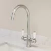 Sauber Traditional Mono Kitchen Sink Mixer Tap Twin Lever Handles Spout Chrome -Comfort Bathroom Store 23631930 1