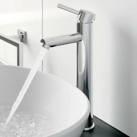 Modern Bathroom High Rise Basin Mixer Tap Tall Chrome Single Lever Solid Brass 4 Modern Bathroom High Rise Basin Mixer Tap Tall Chrome Single Lever Solid Brass - Image 2