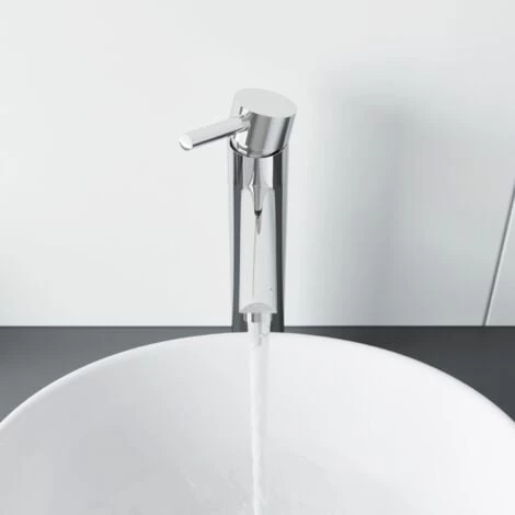 Modern Bathroom High Rise Basin Mixer Tap Tall Chrome Single Lever Solid Brass 6 Modern Bathroom High Rise Basin Mixer Tap Tall Chrome Single Lever Solid Brass - Image 4