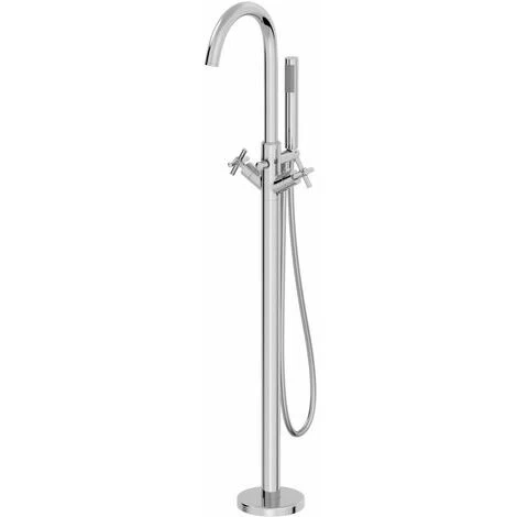 Freestanding Bathroom Tap Bath Shower Mixer Chrome Floor Mounted Free Standing 6 Freestanding Bathroom Tap Bath Shower Mixer Chrome Floor Mounted Free Standing - Image 4