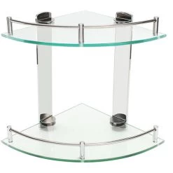 Livingandhome 2 Tier Glass Corner Floating Storage Shelf Bathroom Shower Organizer 10 Livingandhome 2 Tier Glass Corner Floating Storage Shelf Bathroom Shower Organizer -Comfort Bathroom Store 23694517 4